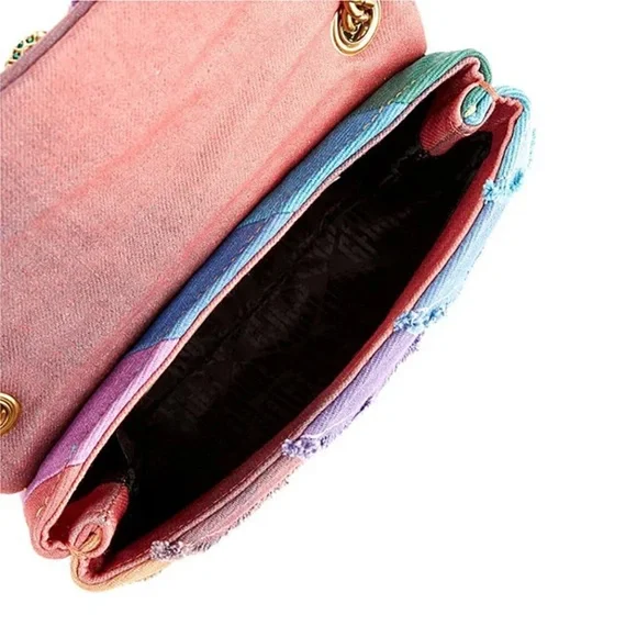 Kurt Geiger London Mini Rainbow Denim Kensington Crossbody Bag - Picture 3 of 8